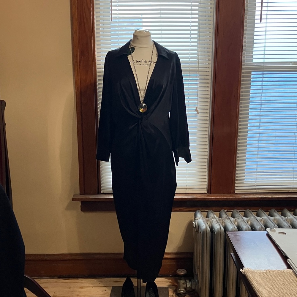 Theory Black Long-Sleeve Dress